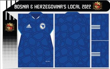 Vetor Da Camisa Bosnia & Herzegovina Local 2022