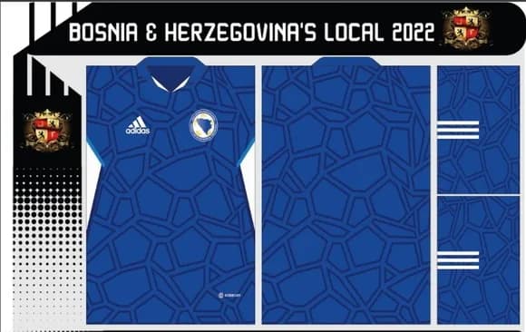Vetor Da Camisa Bosnia & Herzegovina Local 2022