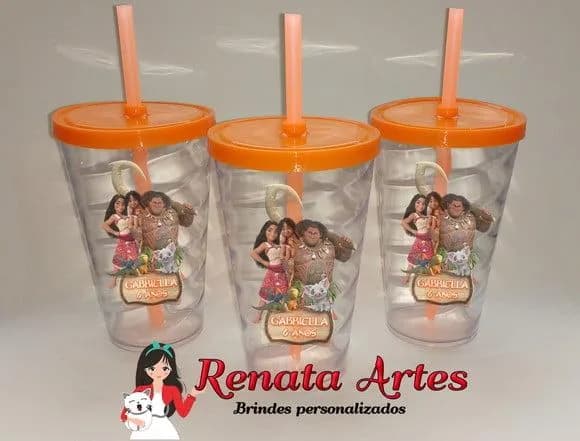 Copo com Canudo 500ml Moana 2