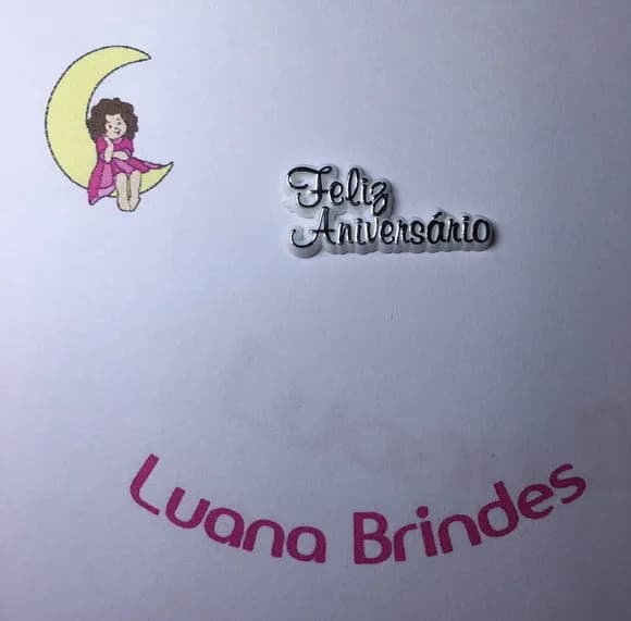 Plaquinhas feliz Aniversário Acrílico Injetado Pct C/10und