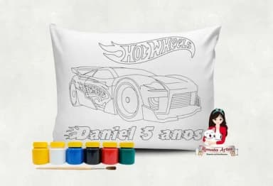 Almofada com Tinta para Colorir Hot Wheels