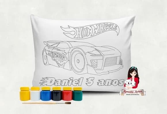 Almofada com Tinta para Colorir Hot Wheels
