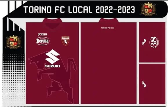 Vetor Da Camisa Torino Fc Local 2022-2023