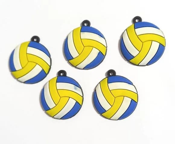 Pingente Bola de Vôlei Emborrachados -6 Peças