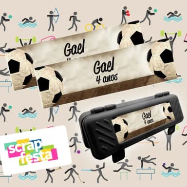 Estojo Escolar Personalizado Festa Esporte Futebol