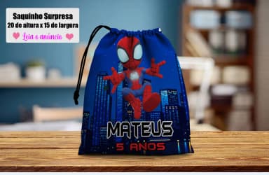 Saquinho Supresa para lembrancinhas Spider Man