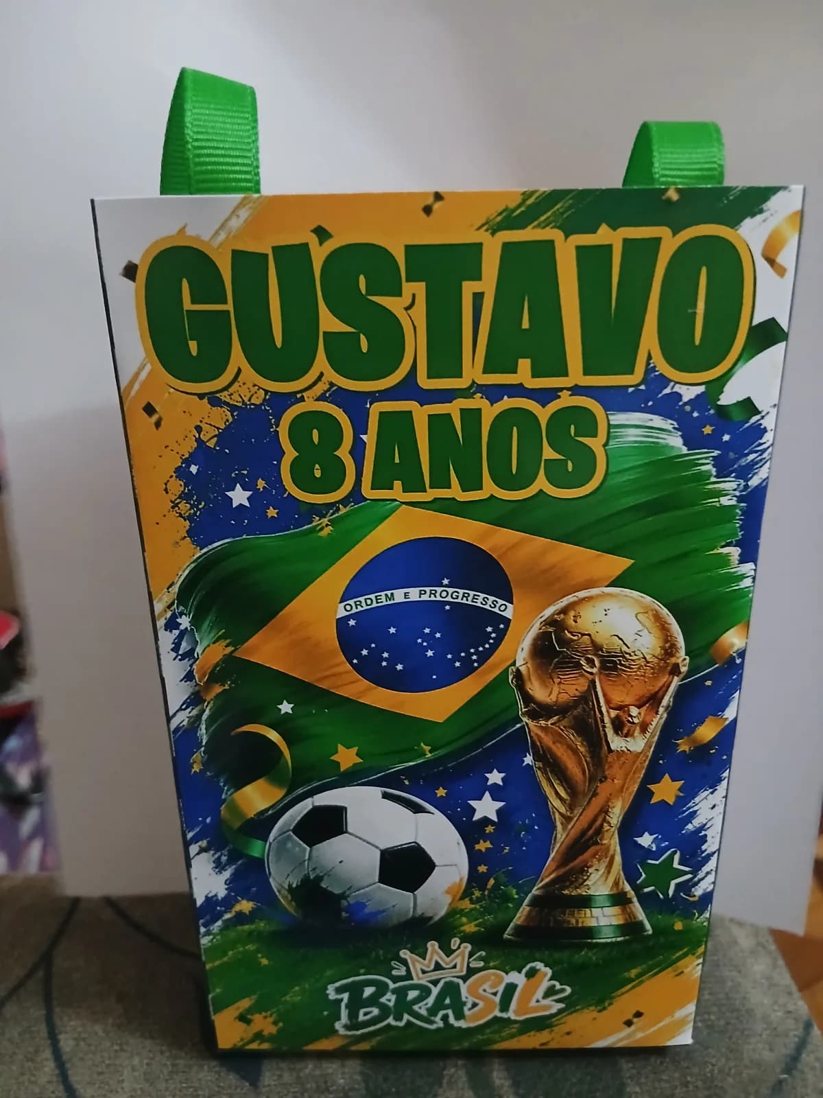 Sacolinha personalizada para lembrancinha Brasil Copa do mundo