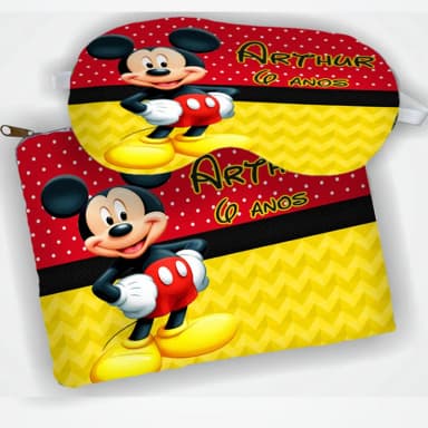 kit necessaire e Mascara de Dormir personalizada do Mickey Safari