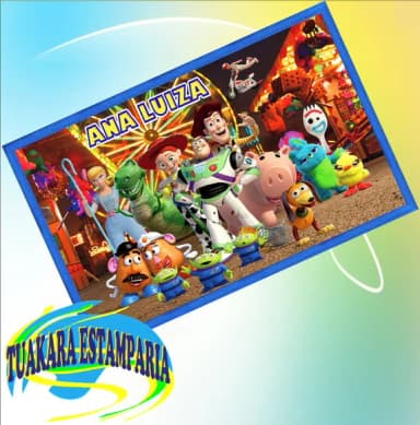 Jogo Americano Infantil Personalizado Toy Stori - Kit 2 Unid
