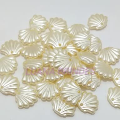 Concha Acrílico Perolada Furo Passante 1,6cm Pct 30 Unidades