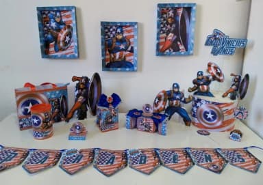 Kit 60 Lembrancinhas Capitão América
