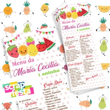 Menu Cardápio Personalizado Festa Quitanda Frutas Hortifrúti