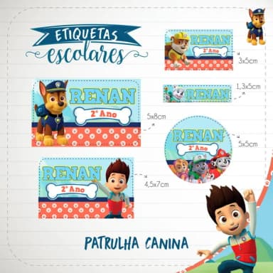 60 Etiquetas Escolares Personalizadas Prova D'agua