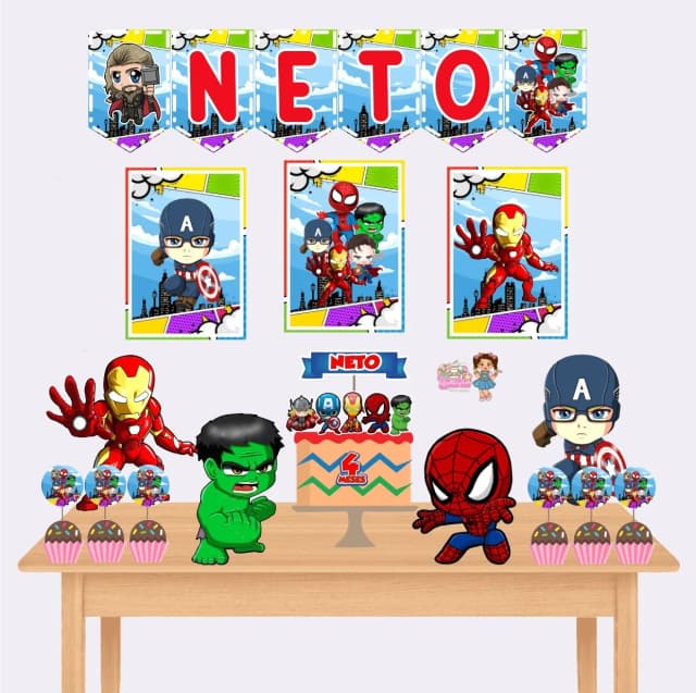 Kit Festa Só Um Bolinho OS VINGADORES - Decoração de Festa