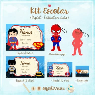 60 Etiquetas Escolares Personalizadas Prova D'agua