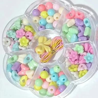 Kit Miçanga de Colar e Pulseira com Caixa Flor 10cm -35 Kits