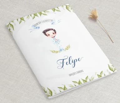 Lembrança Eucaristia Aquarela Menino Livro De Orações
