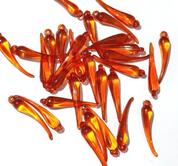 Pingente Pimenta Vermelha 4cm Acrílico Pacote com 30 Unidade