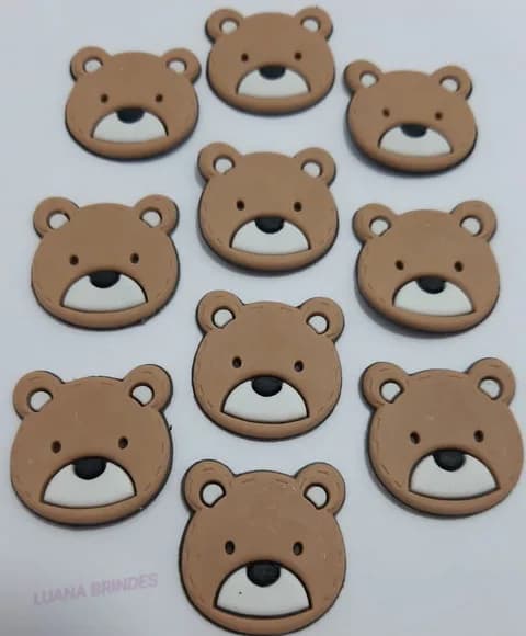Aplique Urso de Borracha -pct C/6 Unidades