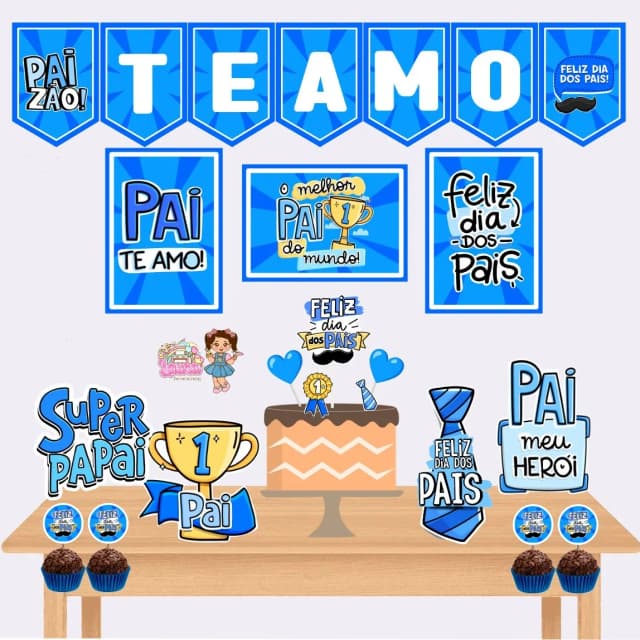 Kit Festa Só Um Bolinho DIA DOS PAIS - Decoração de Festa