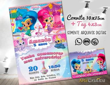 CONVITE DIGITAL C/TAG Shimmer e Shine