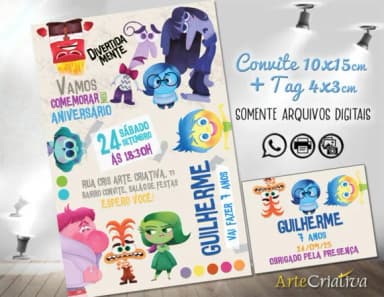 Convite Digital C/tag Divertidamente 2 D