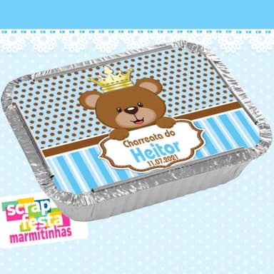Marmitinha Personalizada Chárreata Menino Urso Príncipe