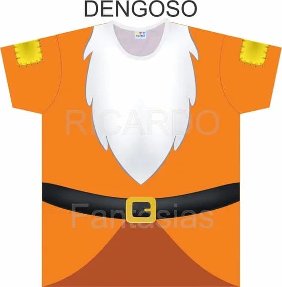 Camiseta Infantil Fantasia Anõeszinhos com Barba Branca e Cinto