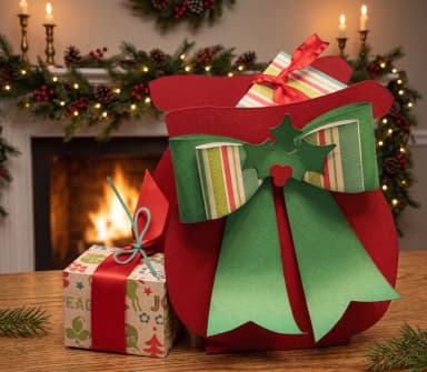 Caixa Saco de Papai Noel -  Arquivo de Corte