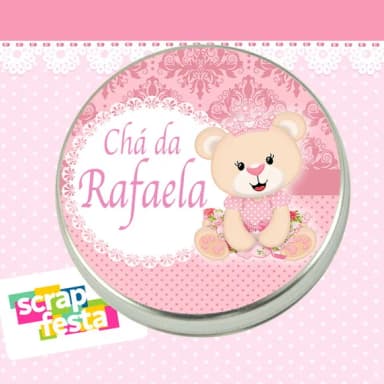 Latinha de Chá de Bebê Latinhas Menina Ursa Princesa