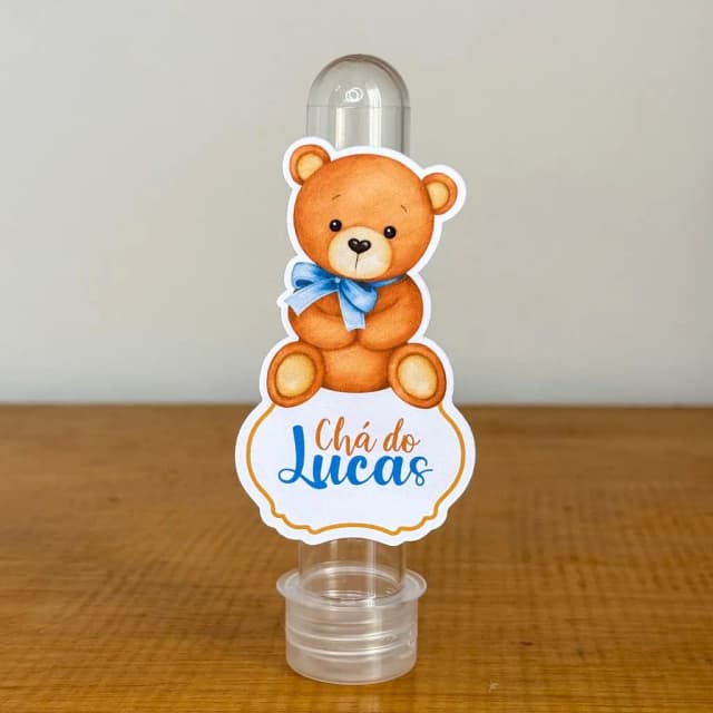 Apliques para Tubetes Personalizados CHA DE BEBE URSINHO AZUL - Decoração de Festa | Lembrancinhas | Aniversário | Personalizados