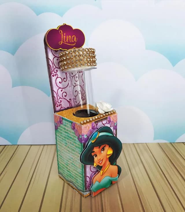 Kit 60 Lembrancinhas Personalizadas Aladim e Jasmine