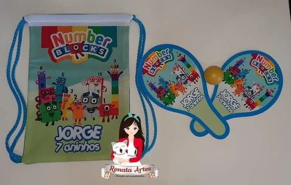 Mochila Ping Pong Personalizada Tema Numberblocks