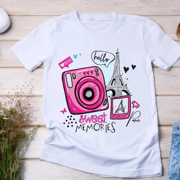 Camiseta "paris Memories" - Retrô, Viagem e Estilo Vintage