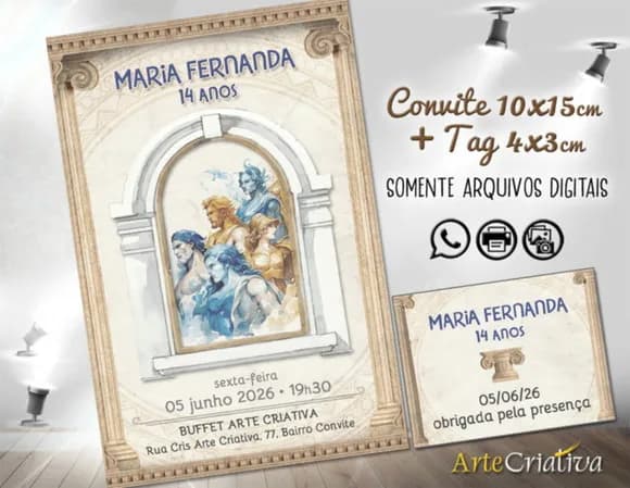 Convite Digital C/tag Mitologia Grega 1