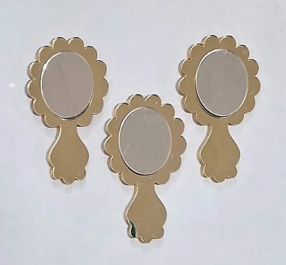 Espelho Princesa Dourado 5,5cm-6 Unidades