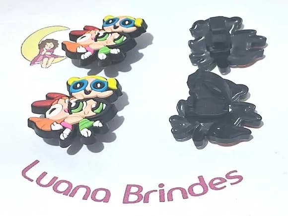 Pins para Cadarço Meninas Super Poderosas Pacote 4 Unidades