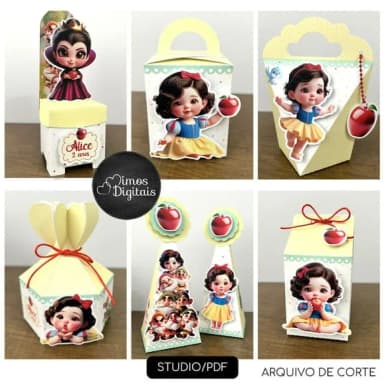 Kit 60 Lembrancinhas Branca de Neve