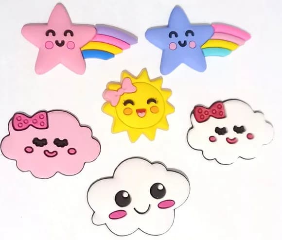 Apliques Céu Emborrachados Variados - 6 Unidades