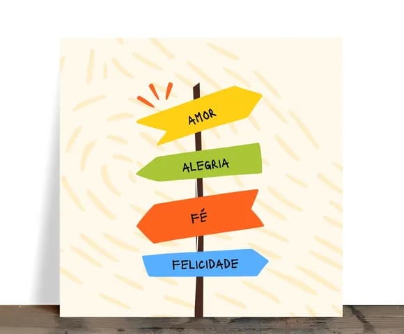 Azulejo Decorativo Placa Amor Alegria Fé Felicidade 15x15