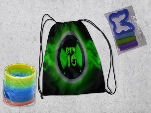 Kit Mochilinha + Mini Massinha de modelar e mola Maluca Ben 10