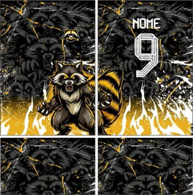 Arte Vetor Camisa Interclasse Guaxinim Mod-479
