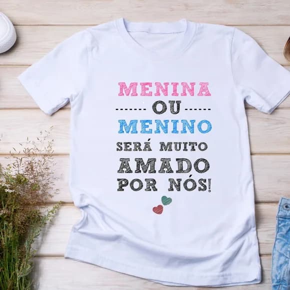 Camiseta Chá de Revelação - Menina ou Menino