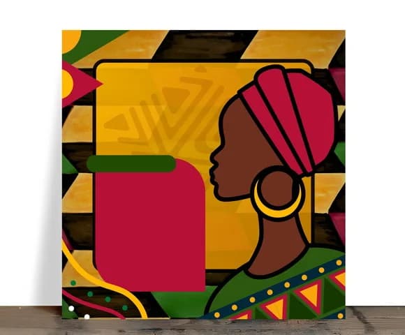 Azulejo Decorativo Afro 15x15 cm com Suporte