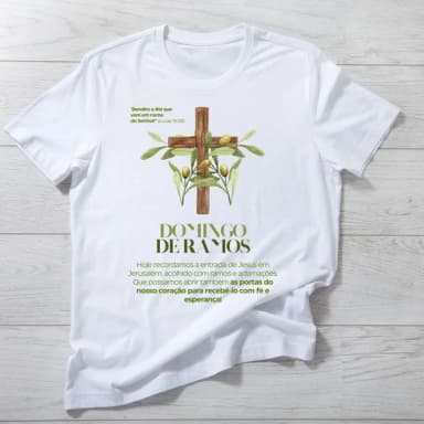 Camiseta Domingo de Ramos - Fé, Devoção e Esperança