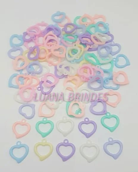 Pingente de Coração Vazado - pacote com 100 unidades