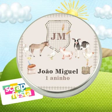 Latinhas Personalizadas Festa Fazendinha Aquarela