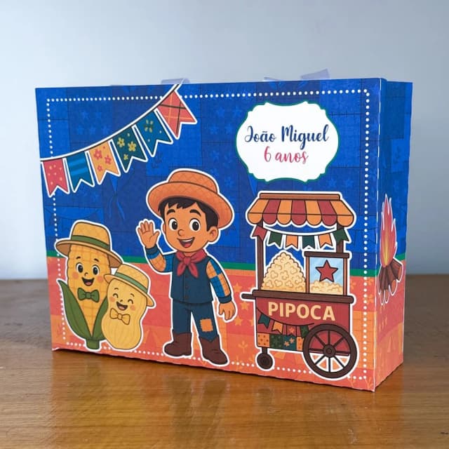 PEGUE E MONTE - Sacolinhas Personalizadas FESTA JUNINA LARANJA - Decoração de Festa | Lembrancinhas | Aniversário | Personalizados