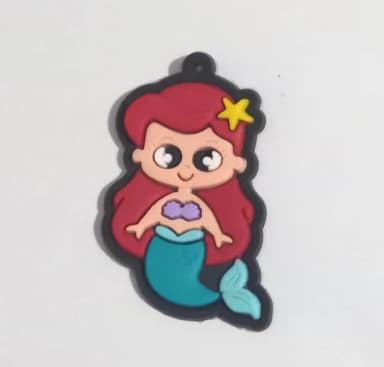 Pingente Princesa Ariel Emborrachado Pacote com 5 Unidades