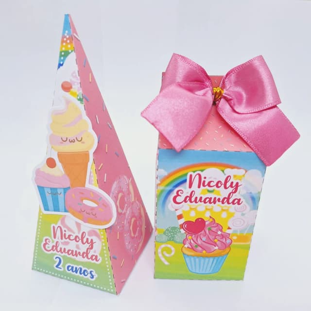 PEGUE E MONTE - Kit Festa DOCES - Decoração de Festa - Caixinhas Personalizadas